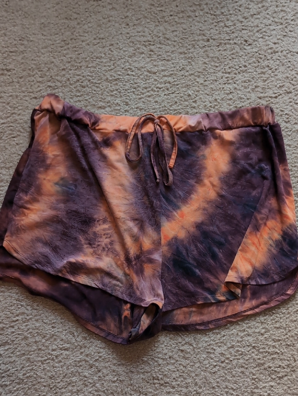 SHEIN Tie-Dye Lounge Shorts in Purple and Orange